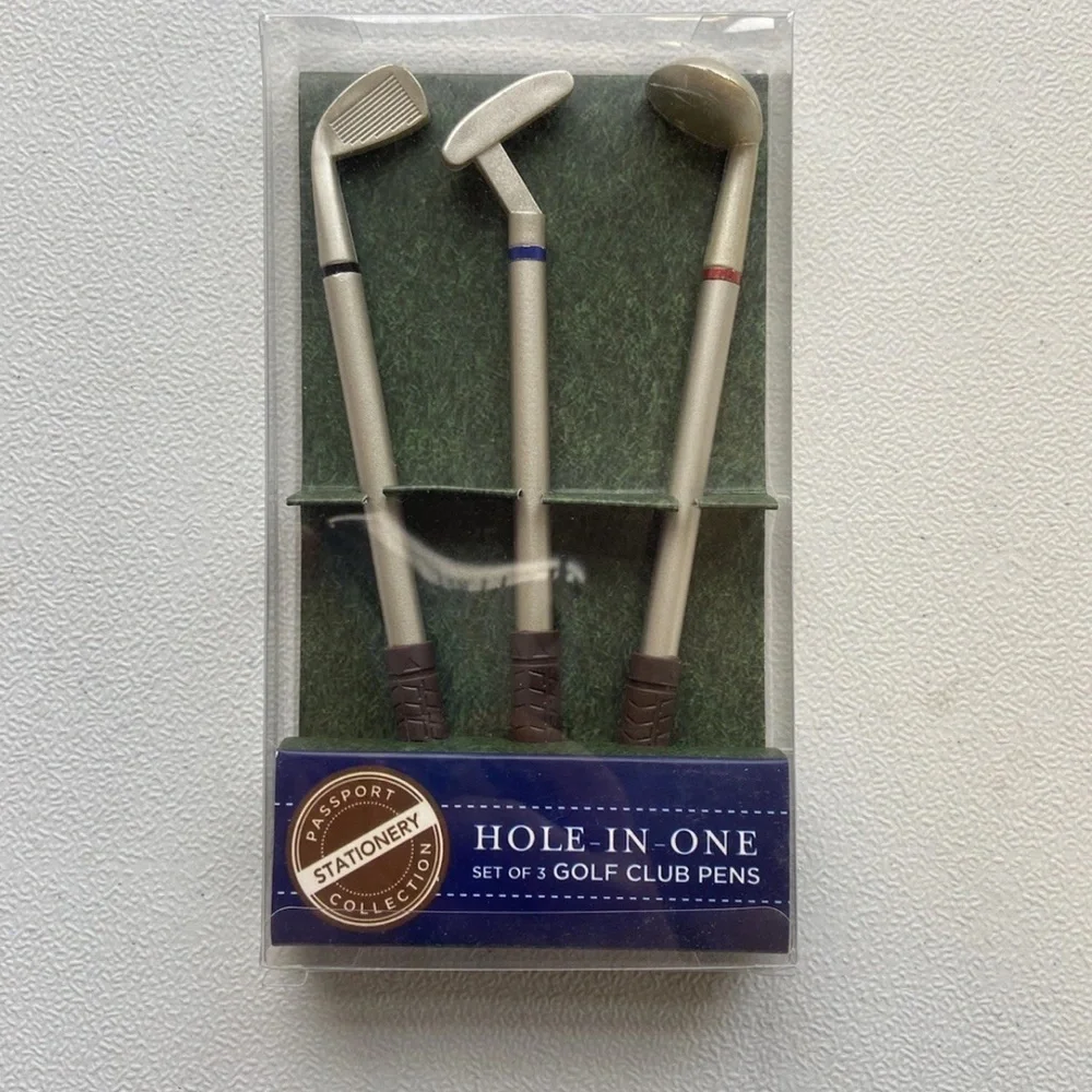 NWT Silver & Black Hole-In-One Golf Club Pens Set